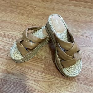 Woven platform sandals